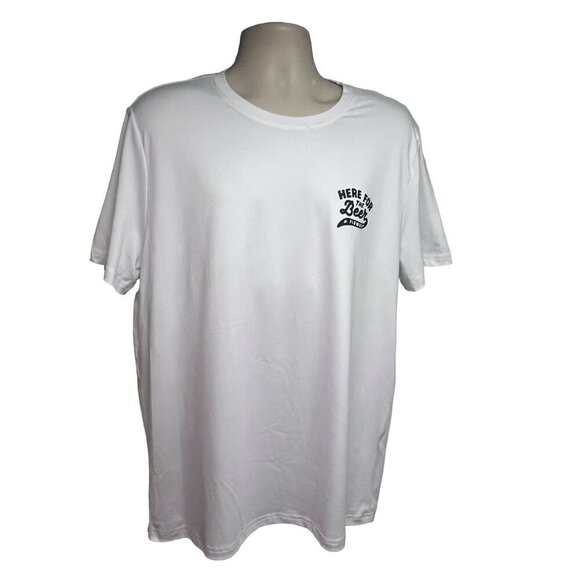 Mens White Black Double Graphic Novelty Funny T-Shirt XL Stretch Relaxed Unisex - Picture 3 of 7